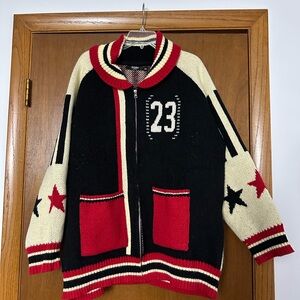 Jaded London Women's Sweater - Black, Red, and Cream